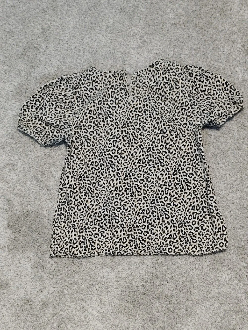 J. Crew Leopard Print Puff-Sleeve Blouse - Black and Cream
